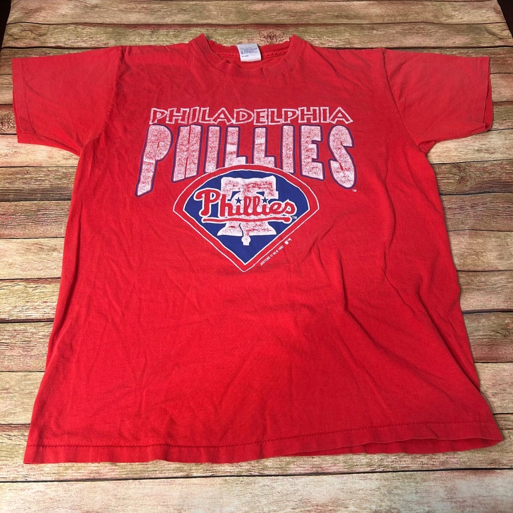 Vintage 1993 Philadelphia Phillies Jostens MLB T-Shirt Red Mens XL Single Stitch